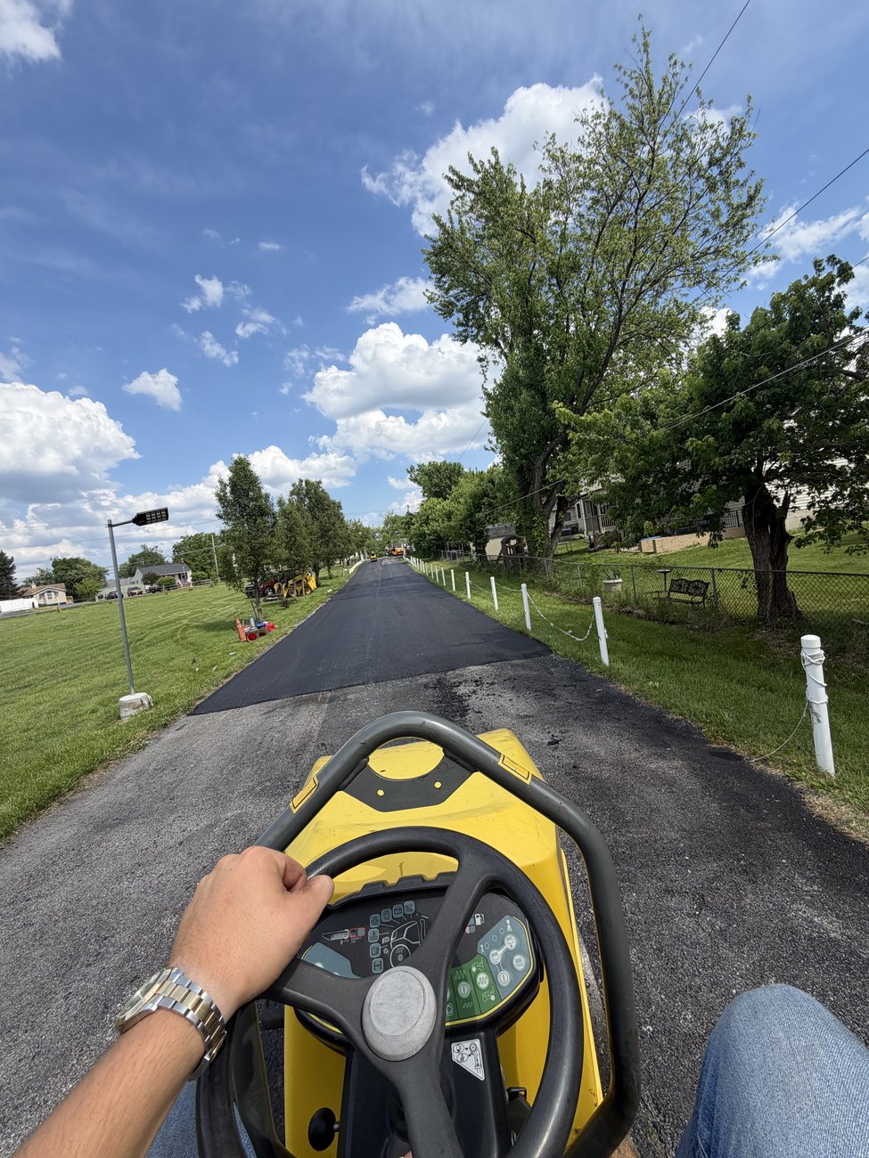 From the seat of the roller on a W&W Asphalt jobsite.